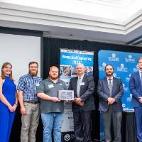 The Dorner Works team accepts the 2021 Co-op Outstanding Employer Award